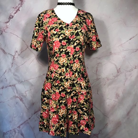 Vintage Pants - 90s Grunge Vintage Rose Flower Romper